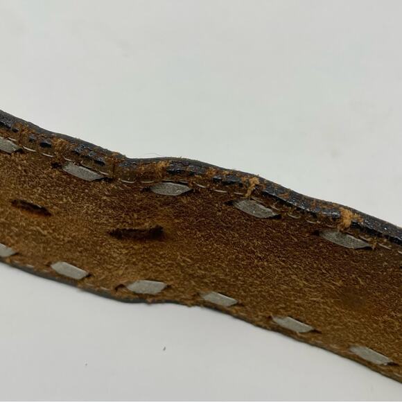 Vintage Distressed Worn Tooled Floral Cowboy Western Cowboy John Belt unisex 34 - Picture 13 of 16